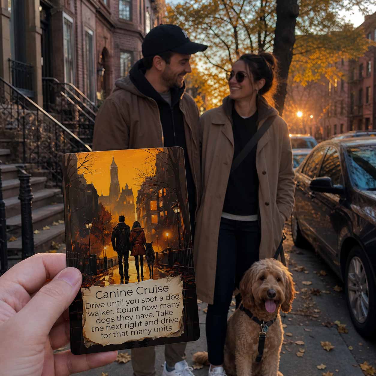 Adventurers walking into a scenic landscape — the kind of unexpected places Destination Unknown unlocks