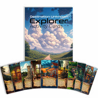 Destination Unknown Activity Expansion pack with sample activity cards — works with Urban or Rural Explorer