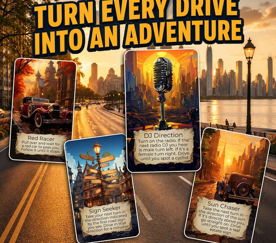 Urban Explorer turns every city drive into a spontaneous adventure — draw a card, follow the prompt